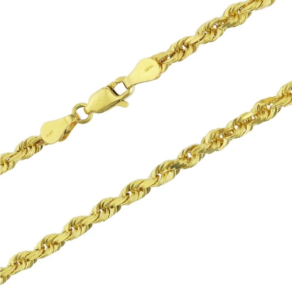 Stunning New 14k Yellow 22” Gold Rope Chain Italy 1.5 grams - Picture 3 of 9